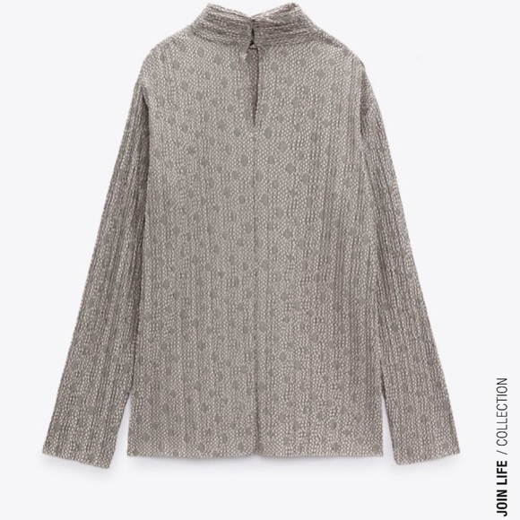 ZARA - 2pcs Pleated Jacquard Top + Pants Coord Set BNWT - Picture 4 of 7